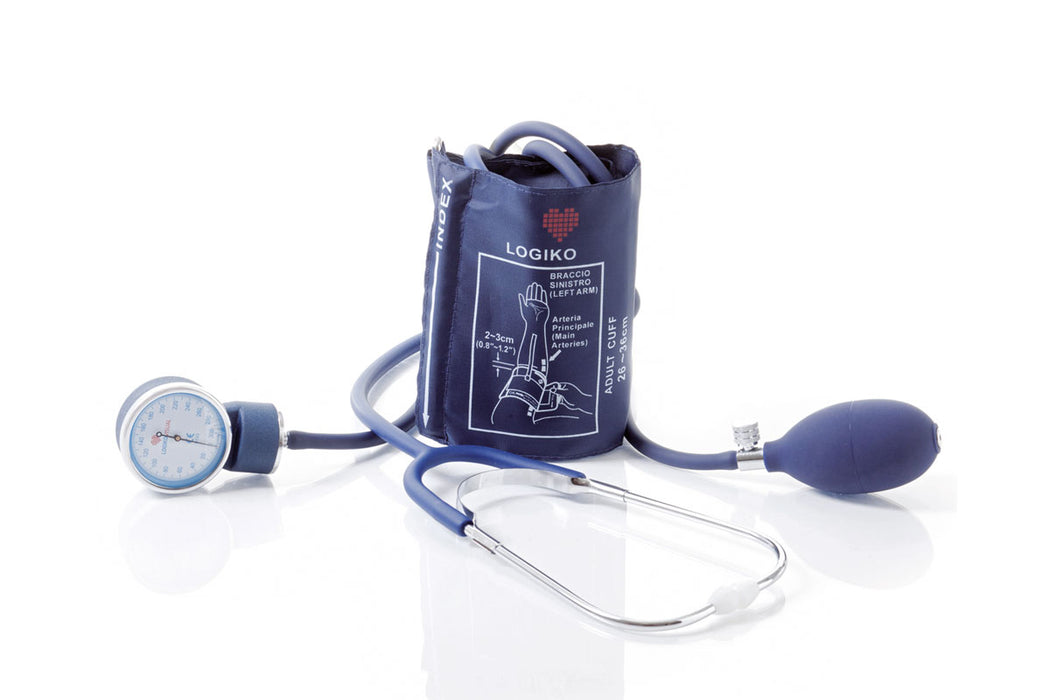 Sfigmomanometro ad aneroide – Cassa standard – Con fonendoscopio – Valvola a vite – Latex Free