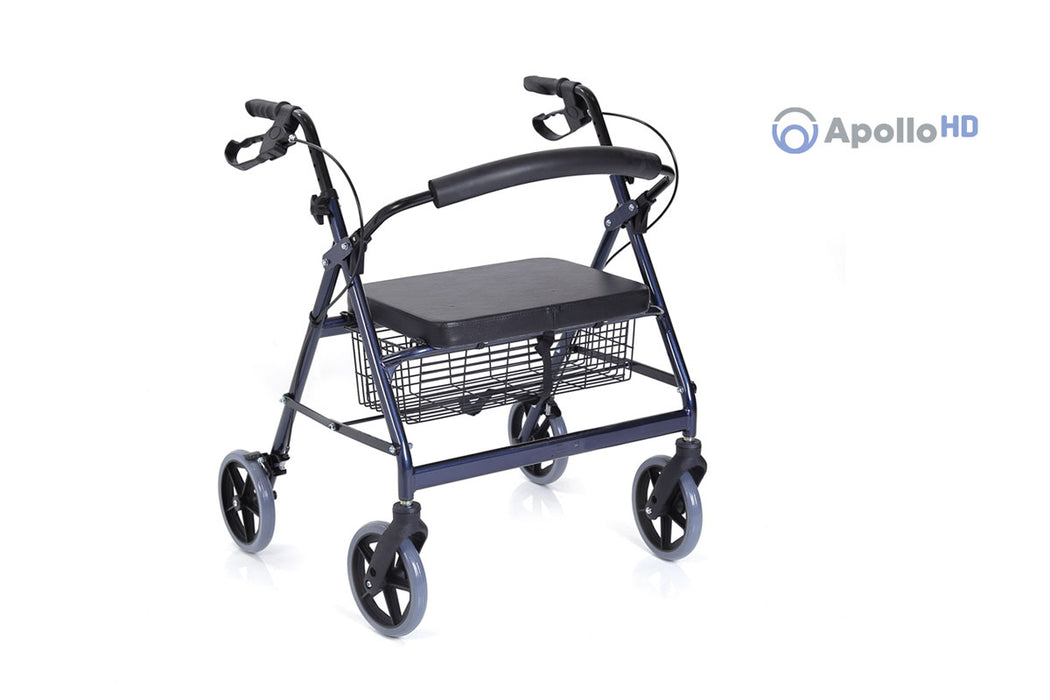 Rollator pieghevole in acciaio verniciato – 4 ruote – Apollo HD