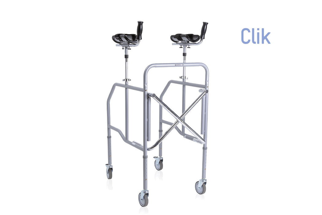 Deambulatore in acciaio verniciato – Pieghevole con appoggio antibrachiale – Gambe regolabili in altezza 0÷12,5 cm – Serie Click