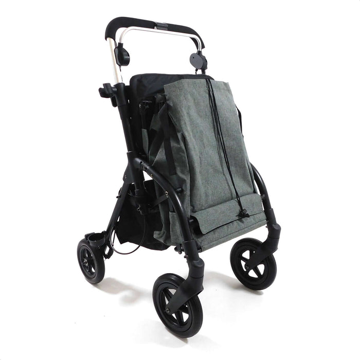 Rollator Pieghevole con Sedile Trasformabile in Carrello per la Spesa 40 l Verde Salvia Azione Salute