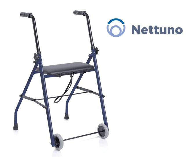 Rollator pieghevole in acciaio verniciato – 2 ruote con seduta – Nettuno
