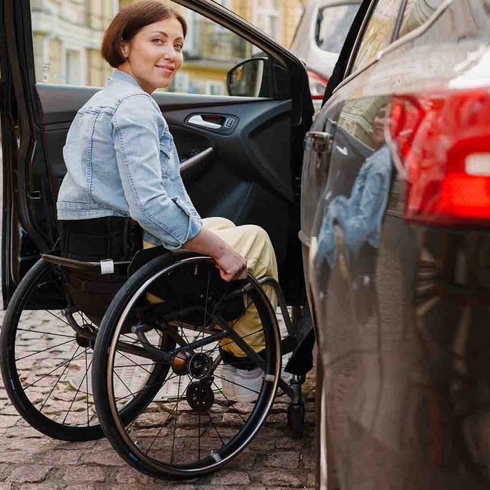 Sedie a rotelle autospinta e transito