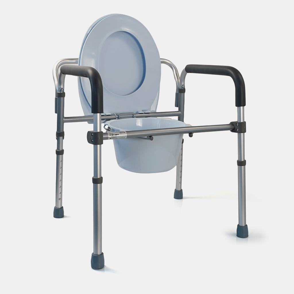 Sedia Comoda WC con Ruote Piroettanti dimensioni ridotte per disabili e  anziani