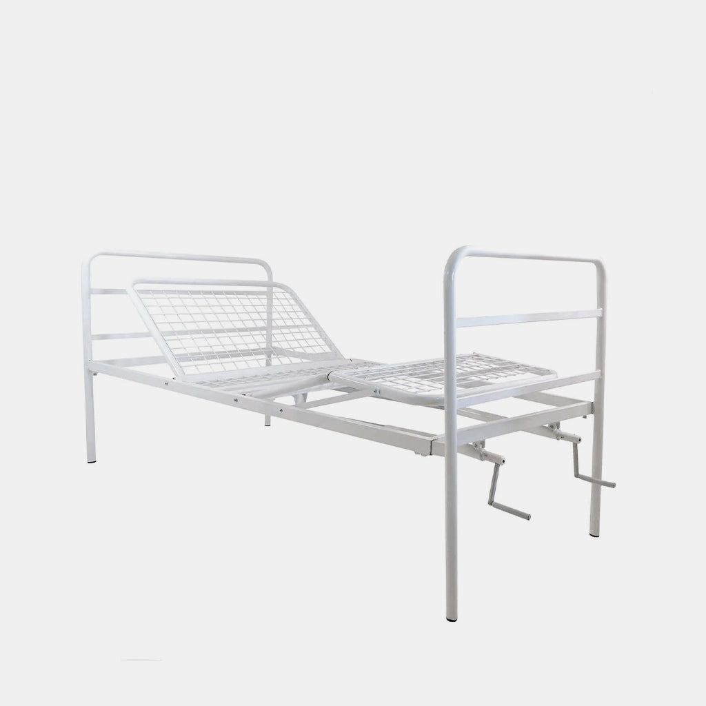 Letto A Rete A Una Manovella Regolabile - 205x85x50 Cm, Bianco, Per Degenza E Comfort - Foto 3