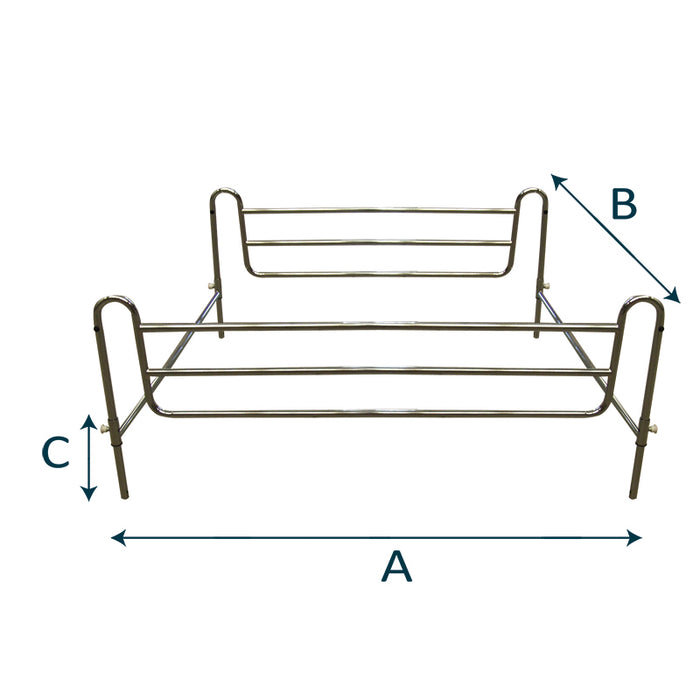 Sponda Letto Universale Regolabile In Acciaio Cromato Intermed