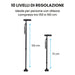 Bastone da Passeggio Pieghevole con Luce a LED, Leggero in Alluminio, 10 Altezze Disponibili, Base Antiscivolo e Ruotabile a 360°, Portata 113 Kg, Colore Nero Azione Salute