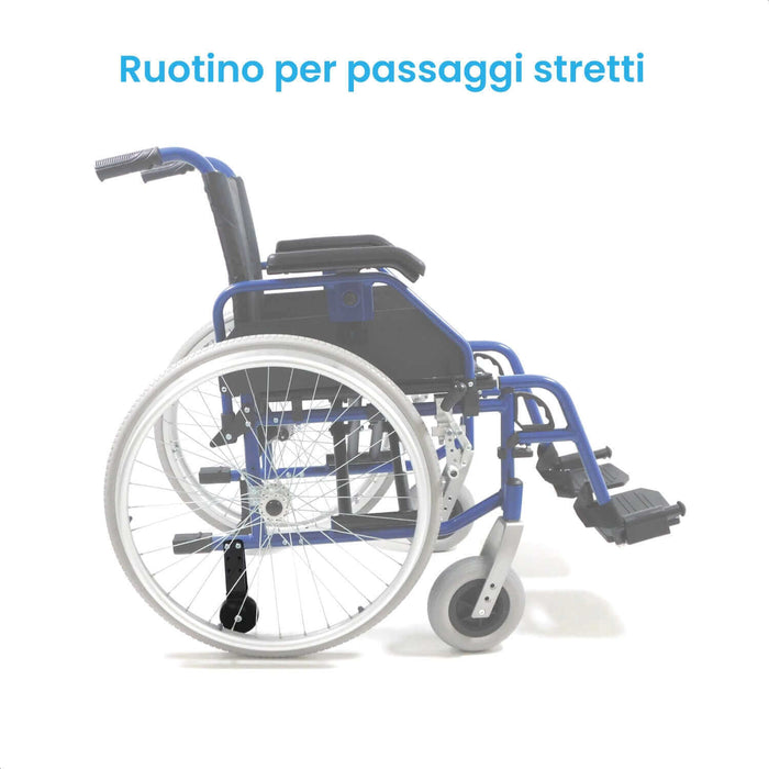 Carrozzina Pieghevole Leggera ad Autospinta con Braccioli Ribaltabili - LIGHT Azione Salute