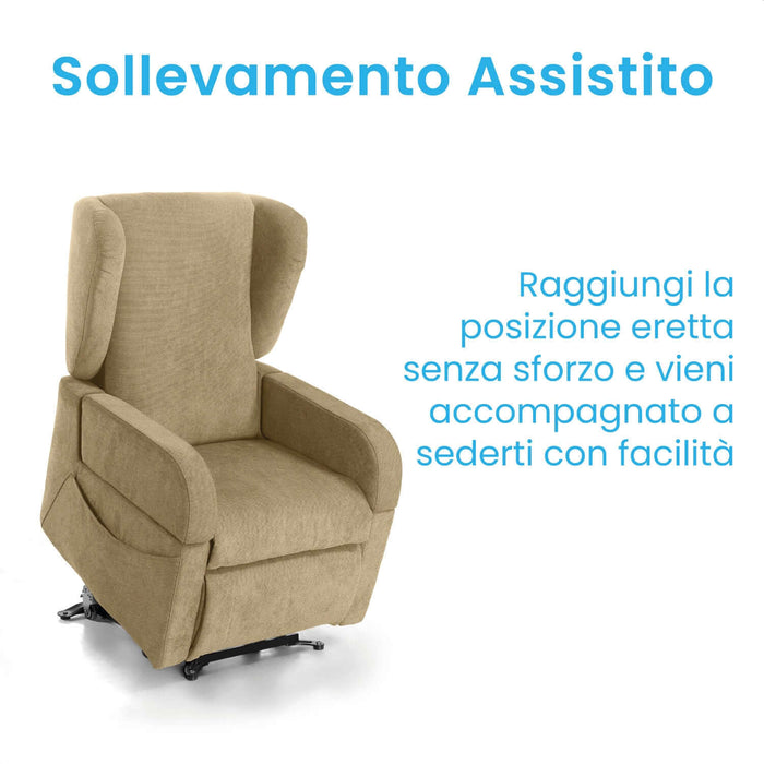 Poltrona Relax Elettrica Con Funzioni Lift/Relax e Braccioli e Schienale  Pieghevoli