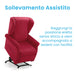 Poltrona Relax Alzapersona Elettrica Motorizzata 2 Motori LUNA Rosso Azione Salute