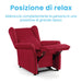 Poltrona Relax Alzapersona Elettrica Motorizzata 2 Motori LUNA Rosso Azione Salute