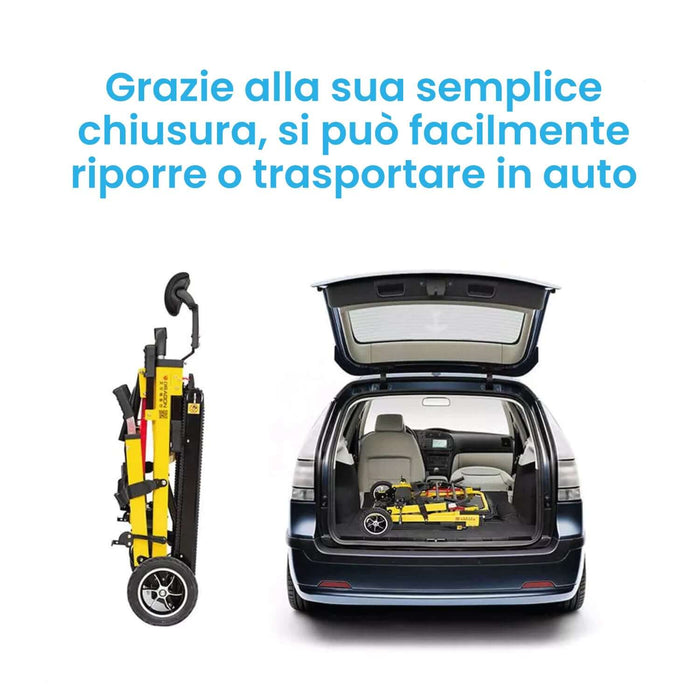 Portantina a Cingoli con Cintura di Sicurezza, Pedane Poggiapiedi e Poggiatesta Azione Salute