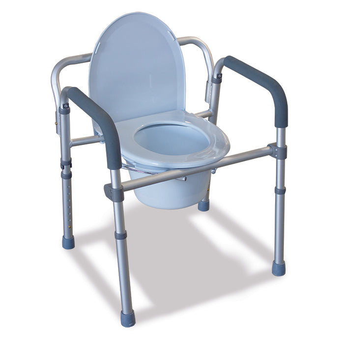 Comoda 4 In 1 Rialzo WC Con Struttura Pieghevole Per Anziani e Disabil