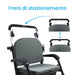 Deambulatore Pieghevole Multifunzionale, Sedile Imbottito e Cestino con Capacità 40 l - ROLLY LUX Azione Salute