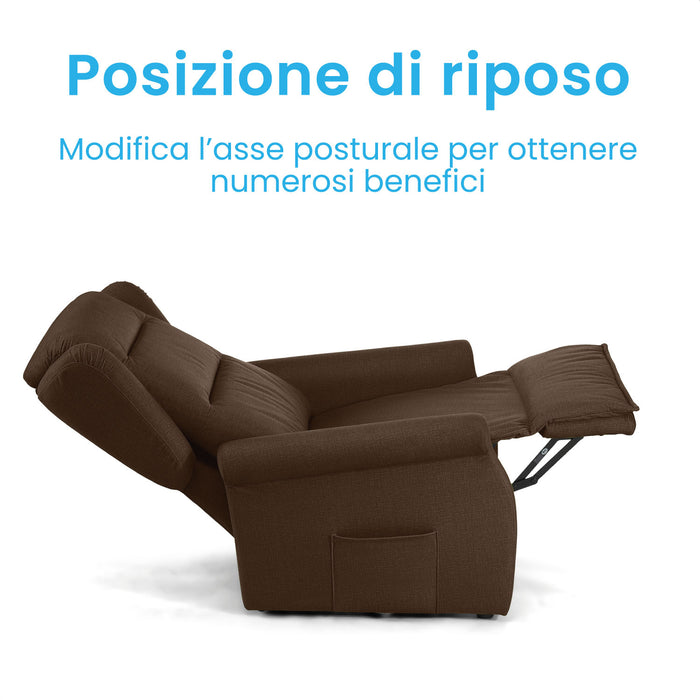 Poltrona Relax per Anziani Elettrica a 3 Motori Modello Emily