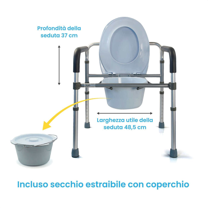 Sedia Comoda WC multifunzione per anziani disabili Moretti