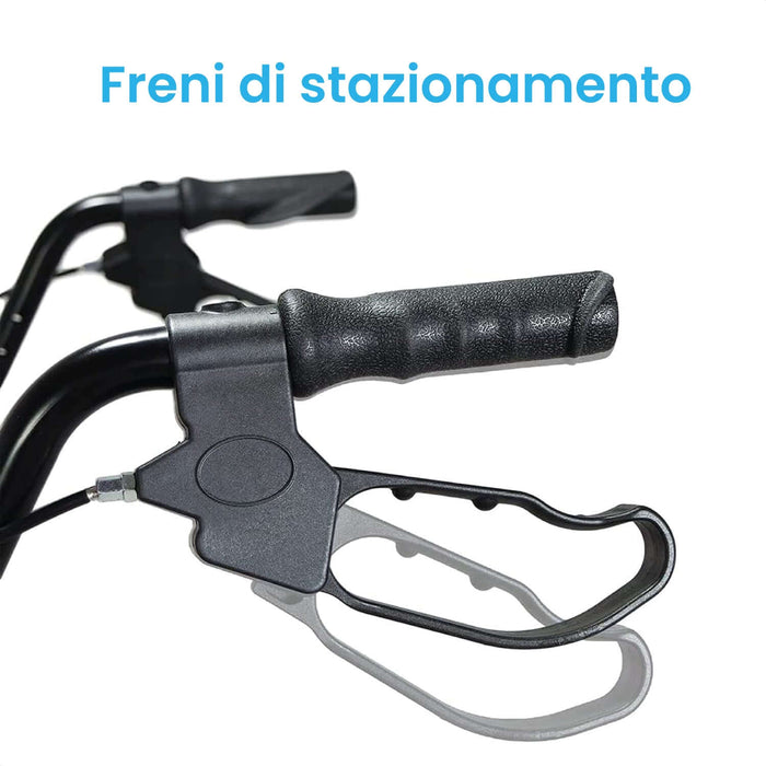 Deambulatore per Anziani a 4 Ruote Pieghevole con Cestino Azione Salute