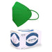 Mascherina FFP2 sanificata con oli essenziali di menta piperita Verde Prato Box da 20 con Ganci e Adesivi Ekiplabs